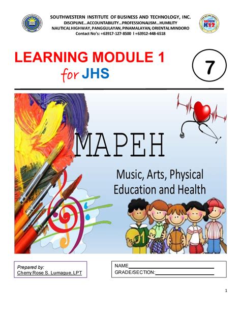 portfolio in mapeh 7|Module in MAPEH GRADE 7 Quarter: First Music: Music of Cordillera.